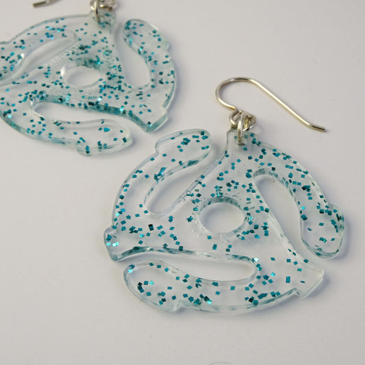 Earrings | 45 Adapters | Aqua Glitter