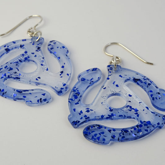 Earrings | 45 Adapters | Blue Glitter Tint