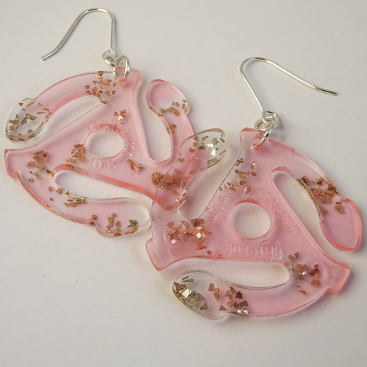 Earrings | 45 Adapters | Pale Pink Tint + Pewter