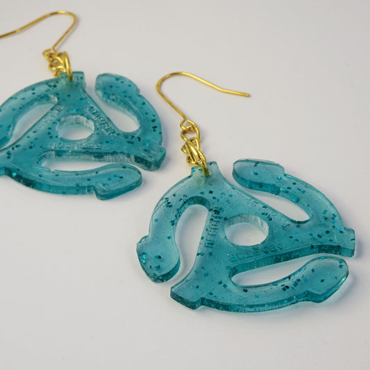 Earrings | 45 Adapters | Teal + Gold