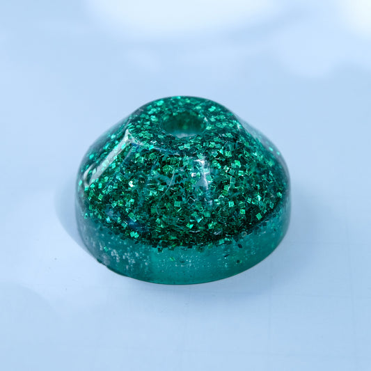 45 Record Adapter | Vintage Glitter | Emerald Green