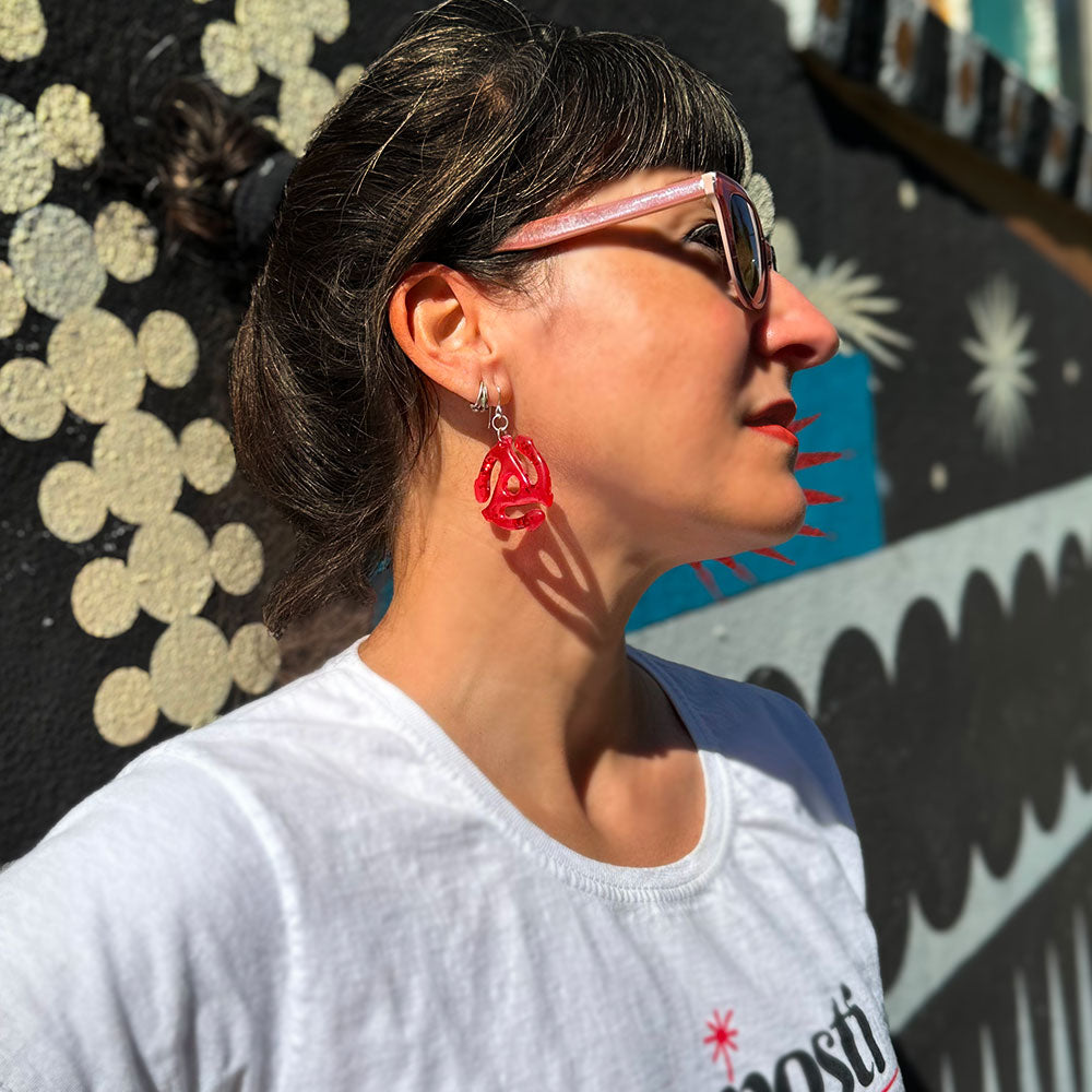 Earrings | 45 Adapters | Pink Tint + Pewter