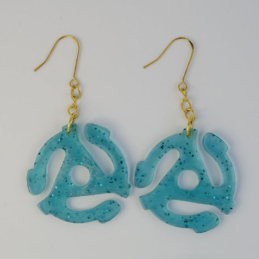 Earrings | 45 Adapters | Teal + Gold