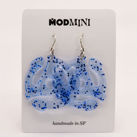 Earrings | 45 Adapters | Tinted Blue Glitter