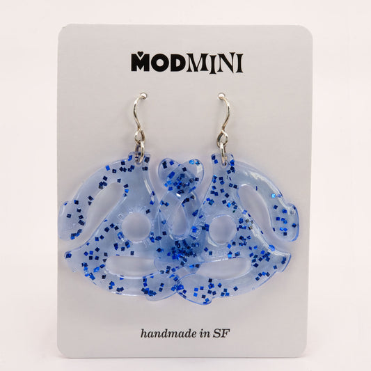 Earrings | 45 Adapters | Tinted Blue Glitter