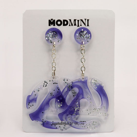 Earrings | 45 Adapters | Purple and Silver Post Dangles