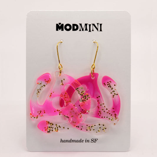 Earrings | 45 Adapters | Hot Pink + Gold
