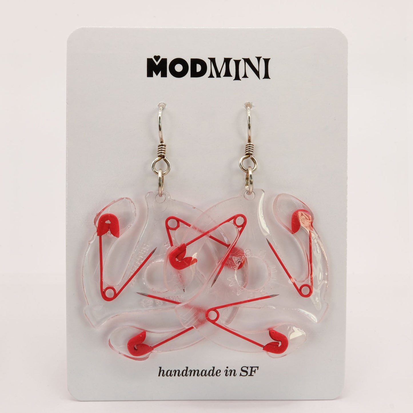 Earrings | 45 Adapters | Red Safety Pins