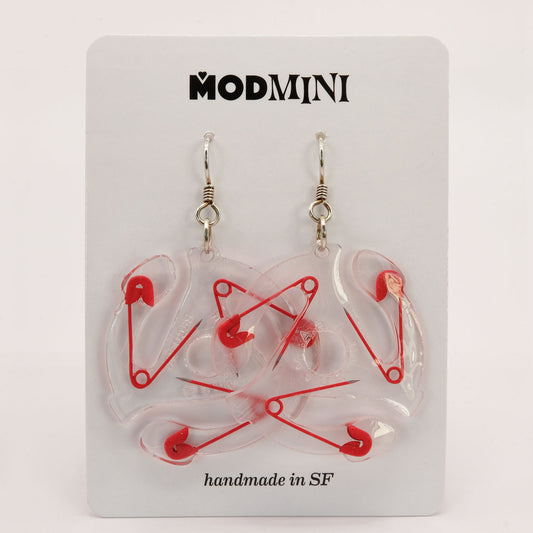 Earrings | 45 Adapters | Red Safety Pins