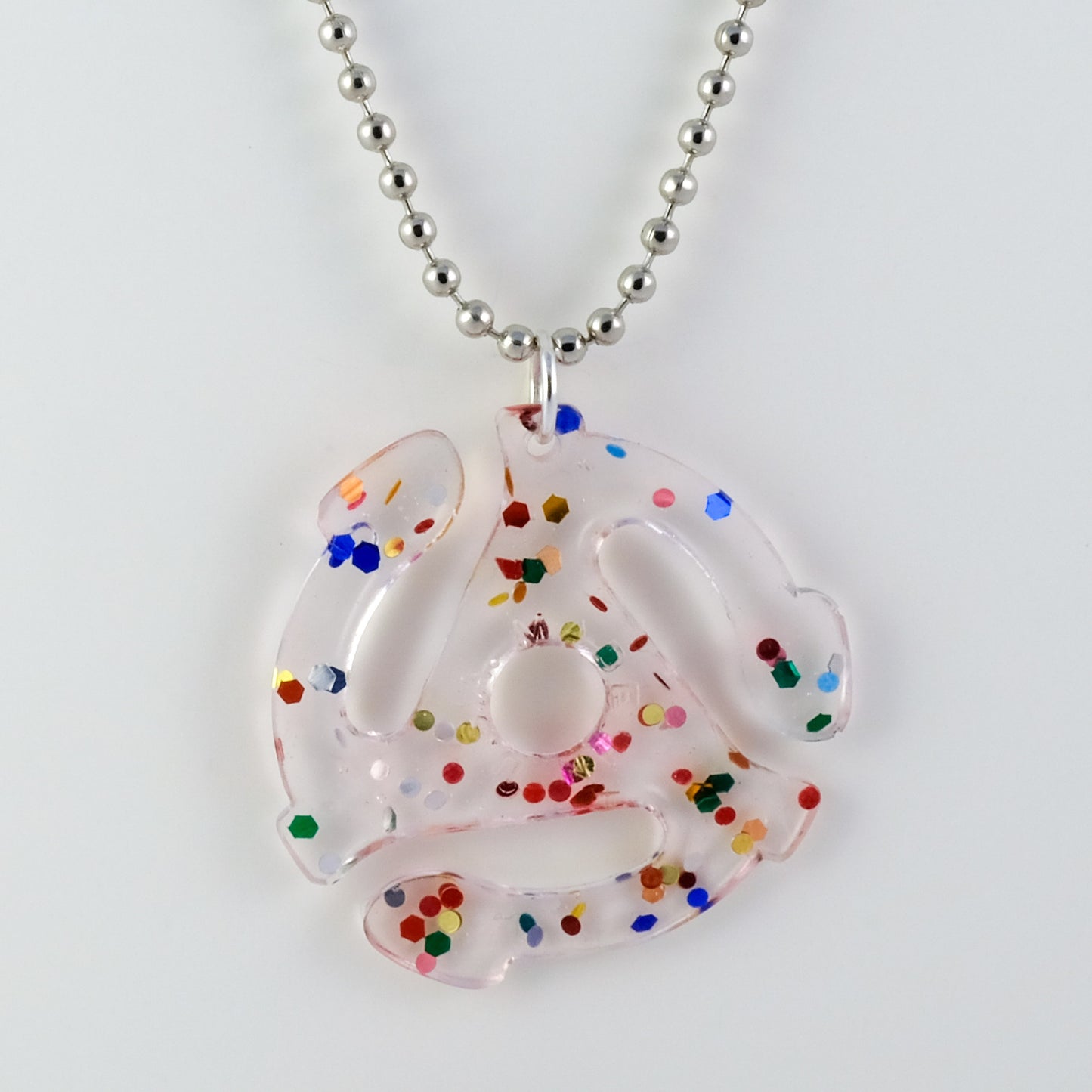 Necklace | 45 Adapter | Rainbow Glitter