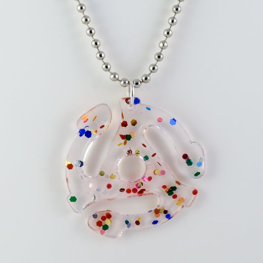 Necklace | 45 Adapter | Rainbow Glitter