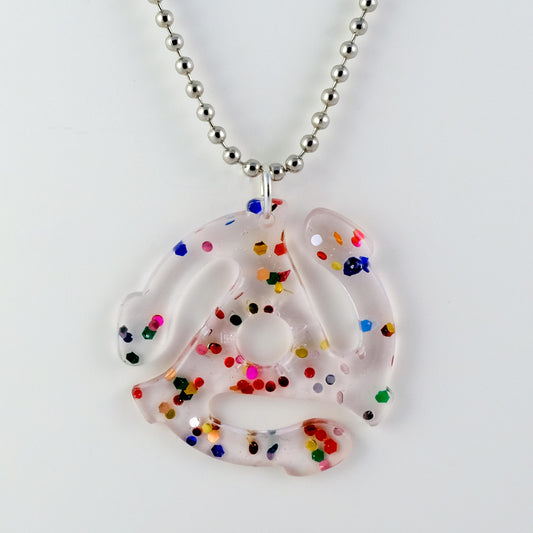 Necklace | 45 Adapter | Rainbow Glitter
