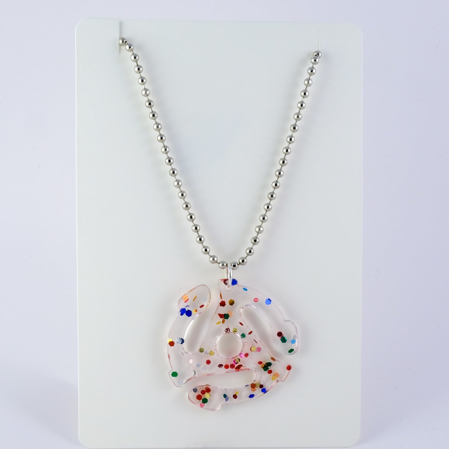 Necklace | 45 Adapter | Rainbow Glitter